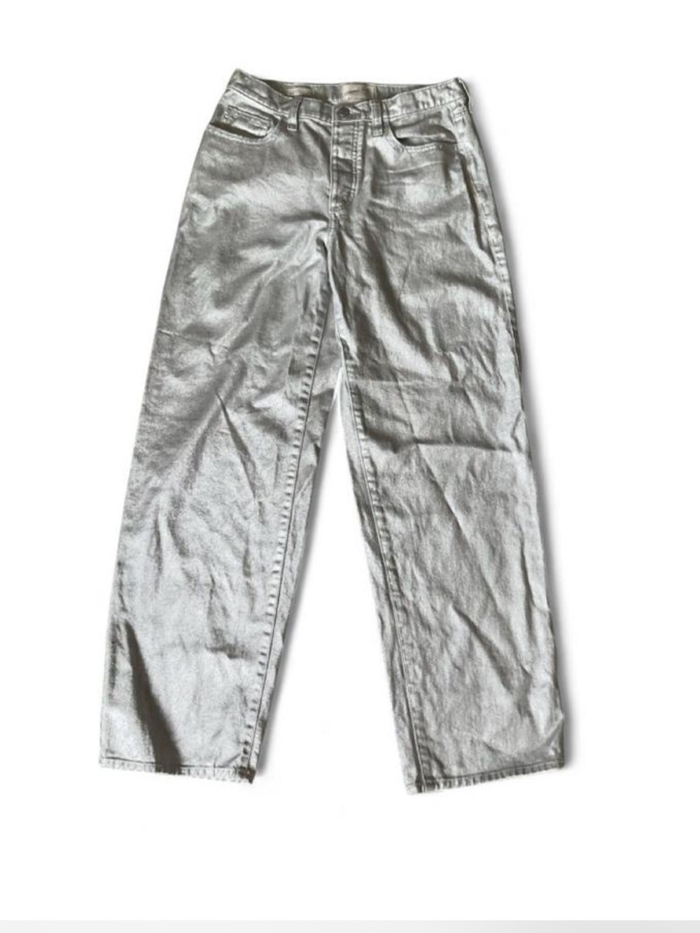 UNIVERSAL THREAD 90s Baggy Metallic Straight Leg Pants - Button Fly SIZE 4/R